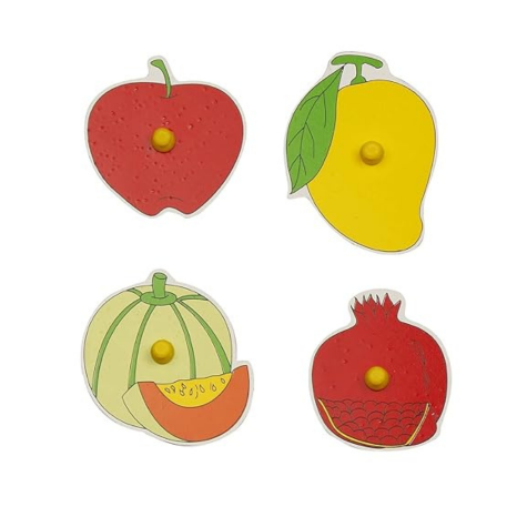 Dreamzberry Wooden Puzzle Game for Kids Fruits Puzzle with Knobs for 3+ Years Pre-School