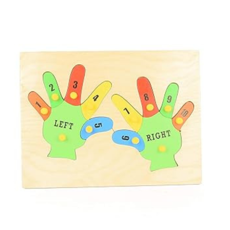 Dreamzberry Wooden Puzzles for Kids Educational Chunky Hand 1-10 Counting Numbers