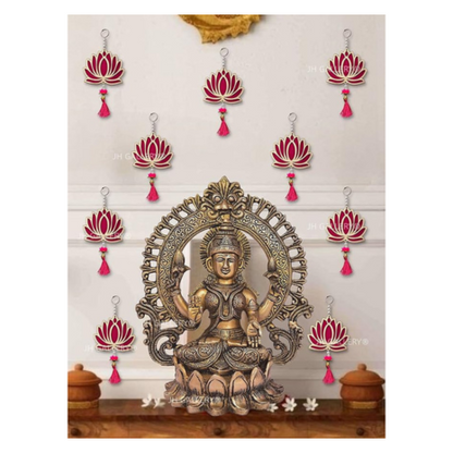 JH Gallery Lotus Hangings for Decoration Floral Wall Hangings for Temple Decor Mandir Pack of 6