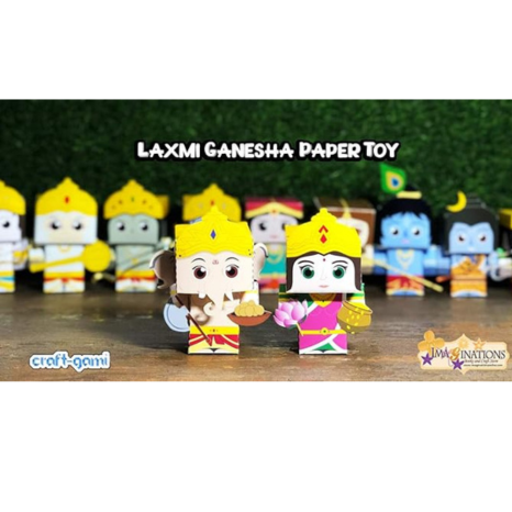 Craftgami Indian God Heroes Figures Series Paper Toys Diy Sheets Laxmi Ganesha Paper Toy Set