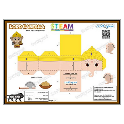 Craftgami Indian God Heroes Figures Series Paper Toys Diy Sheets Laxmi Ganesha Paper Toy Set
