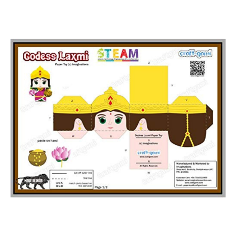 Craftgami Indian God Heroes Figures Series Paper Toys Diy Sheets Laxmi Ganesha Paper Toy Set