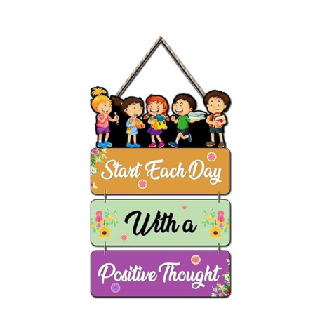 Angel Infinite Start Each Day Positive Quotes Wall Hanging Mdf Wooden Wall Art