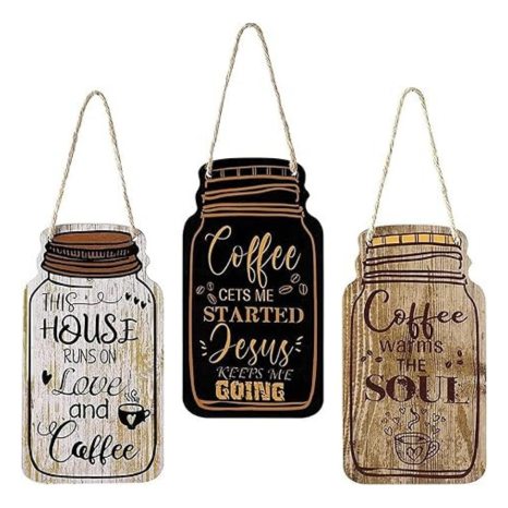 Angel Infinite Coffee Sign Mason Jar Wall Hanging Plaque Wall Hanger For Home decor Wall Art
