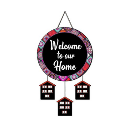 Angel Infinte Welcome To Our Home Quote Wooden Wall Hanging For Home Decor (Design14)