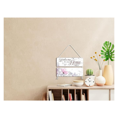 Blue Finch Welcome To Our Home Wall Hanging Decor Sign for Home Door Decoration and Livingroom