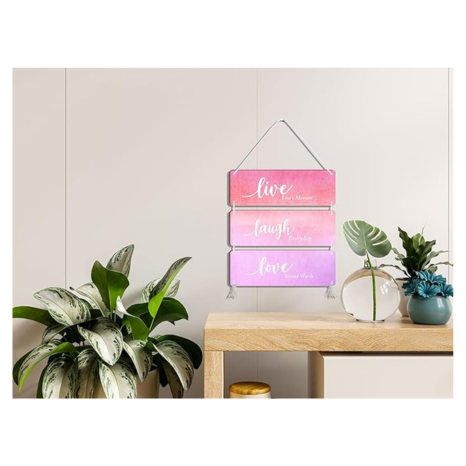 Blue Finch Live Laugh Love Wall Hanging Decor Item For Living Room Decor Bed Room Decor