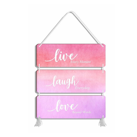 Blue Finch Live Laugh Love Wall Hanging Decor Item For Living Room Decor Bed Room Decor