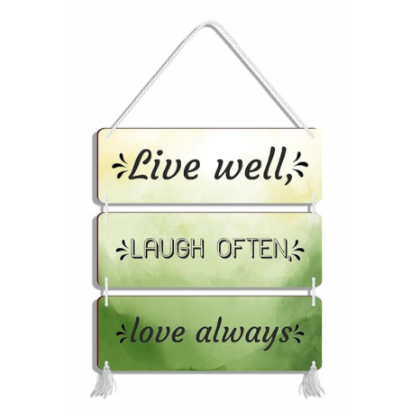 Blue Finch Wall Decor Live Laugh Love Wall Hanging Sign For House Decoration Item and Hall Decor