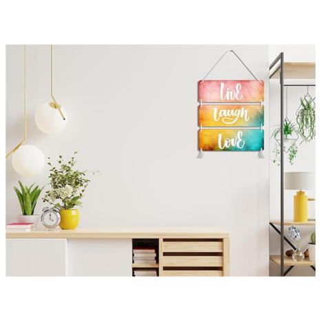 Blue Finch Wall Hanging Decor Live Laugh Love Wooden Sign For Home Decorative Items