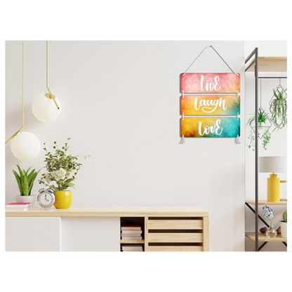 Blue Finch Wall Hanging Decor Live Laugh Love Wooden Sign For Home Decorative Items