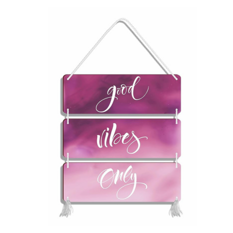 Blue Finch Home Decor Wall Hanging Good Vibes Only Wooden Sign For Home Wall Hanging Decor