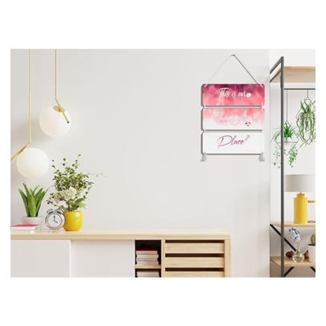 Blue Finch Decorative This Is Our Happy Place Wall Hanging Decor Wooden Sign For Home Decor