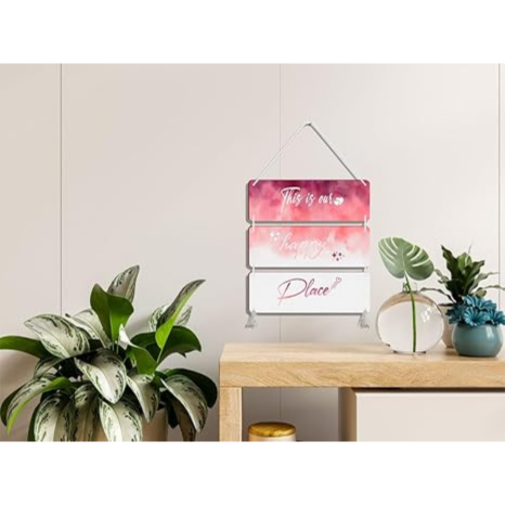 Blue Finch Decorative This Is Our Happy Place Wall Hanging Decor Wooden Sign For Home Decor