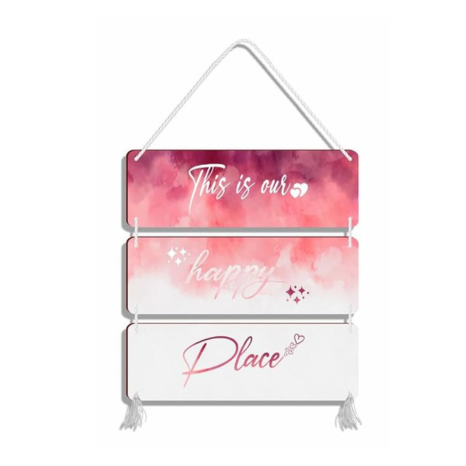 Blue Finch Decorative This Is Our Happy Place Wall Hanging Decor Wooden Sign For Home Decor