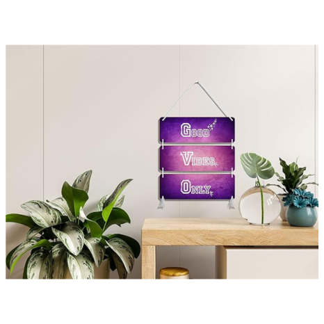 Blue Finch Wooden Hanging Good Vibes Only Wall Hanging Home and Office Decor Item