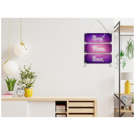 Blue Finch Wooden Hanging Good Vibes Only Wall Hanging Home and Office Decor Item