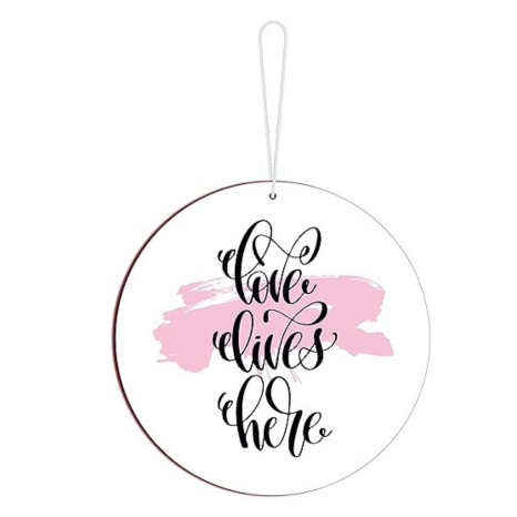 Blue Finch Love Lives Here Door or Wall Hanging Home Decor Item Sign Board For Home And Best Couple Gift