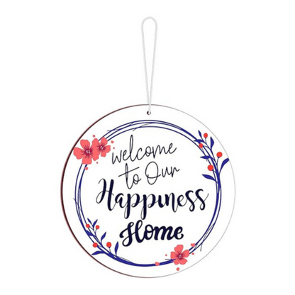 Blue Finch Welcome To Our Happiness Home Decor Sign Wooden Front Door Decor Welcome Door Hanging