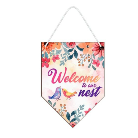 Blue Finch Welcome Home Wall Hanging Decoration For Front Door Hanging Decor