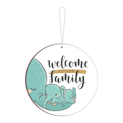 Blue Finch Welcome to Our Home Sign Wooden Front Door Decor Welcome Door Hanger Wall (Multi 6)