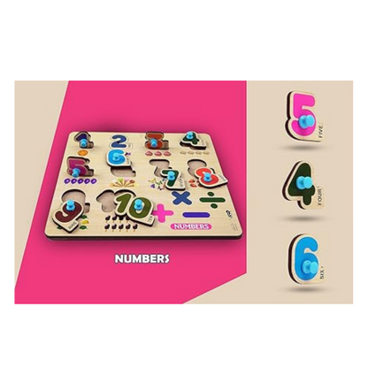 Highroof 1 To 10 Numbers Alphabets Wooden Toys For Kids 3 + Jigsaw Puzzles For Adults Baby