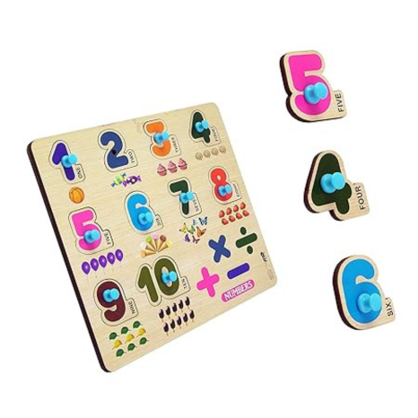 Highroof 1 To 10 Numbers Alphabets Wooden Toys For Kids 3 + Jigsaw Puzzles For Adults Baby