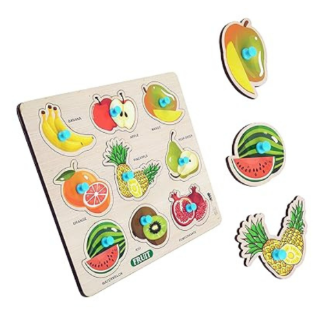 Highroof Fruit Wooden Puzzle Toys For Kids 3 + Jigsaw Puzzles For Adults Baby Learning Toys