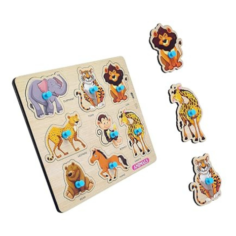 Highroof Animal Wooden Puzzle Kids Games Toys For Kids 3+ Jigsaw Puzzles For Adults Baby Learning