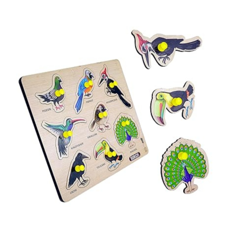 Highroof Birds Wooden Puzzle Kids Games Toys For Kids 3+ Jigsaw Puzzles For Adults Baby Learning