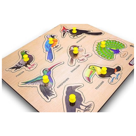 Highroof Birds Wooden Puzzle Kids Games Toys For Kids 3+ Jigsaw Puzzles For Adults Baby Learning