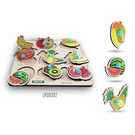 Highroof Fruit Wooden Puzzle Kids Games Toys For Kids 3+ Jigsaw Puzzles For Adults Baby Learning