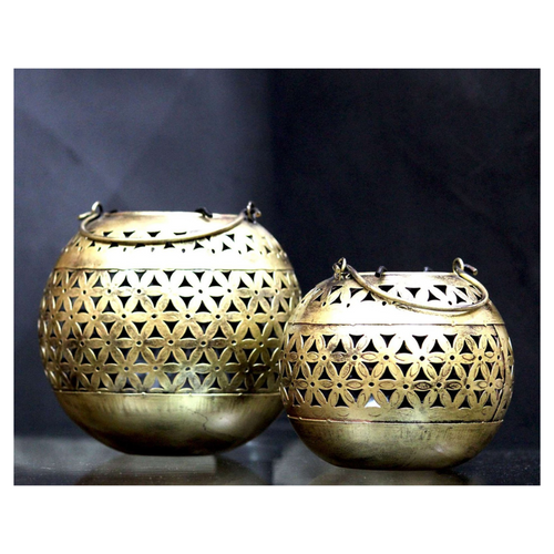 Decorative Brass Bowls with Floral Design