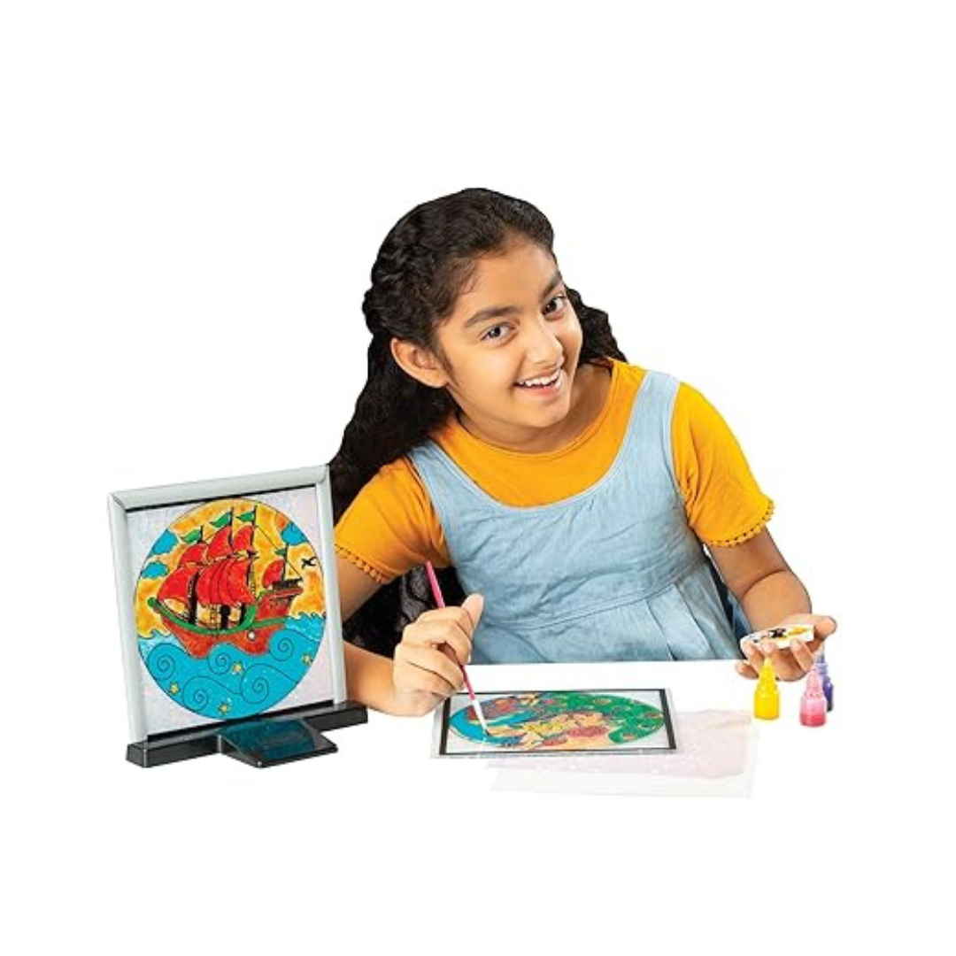 Funskool Handycrafts Glass Painting Art and Craft Kit Make Your Own Framed Glass Painting