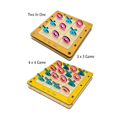 Funvention DIY Tic-Tac-Toe Pocket Travel Game for Kids 4+ Ys