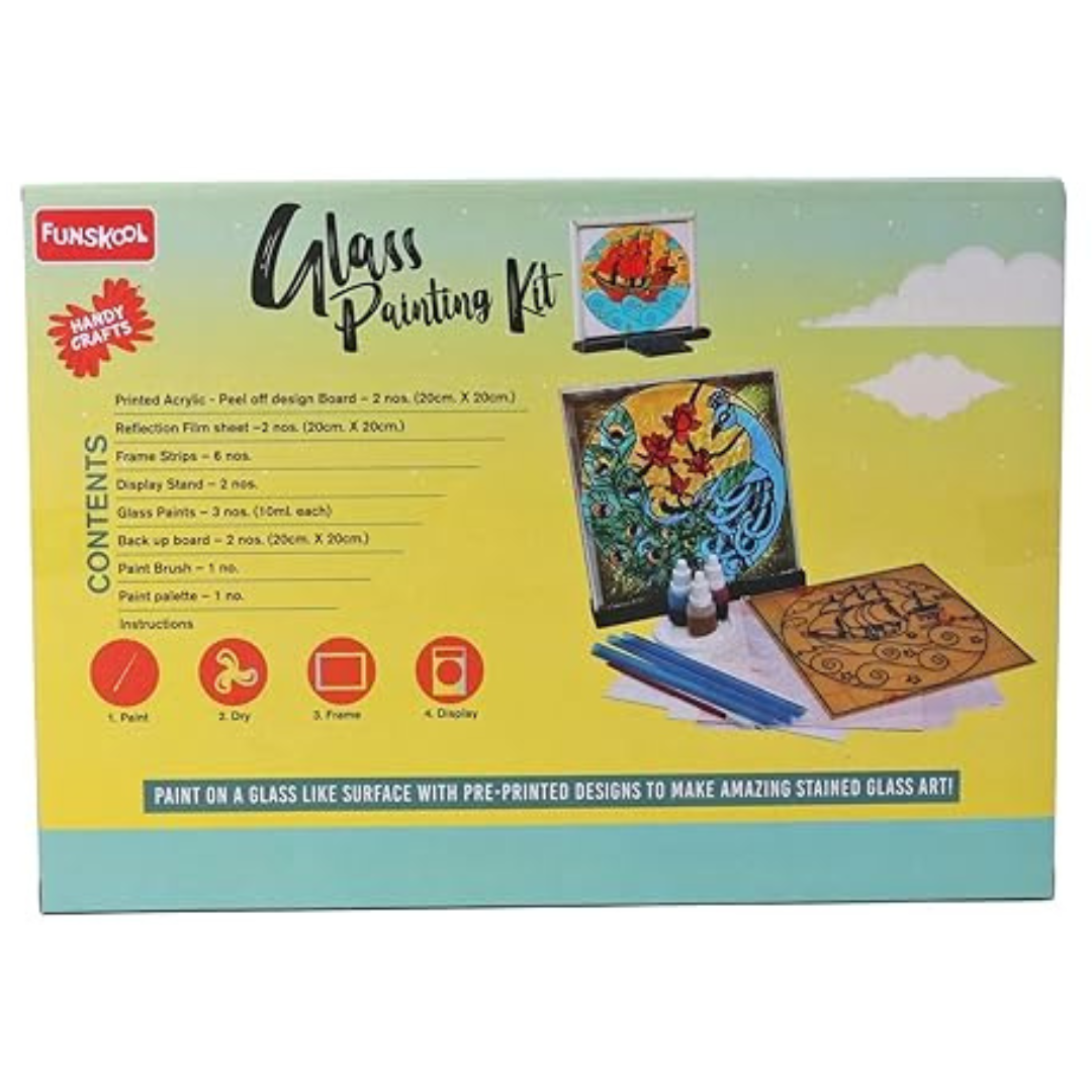 Funskool Handycrafts Glass Painting Art and Craft Kit Make Your Own Framed Glass Painting