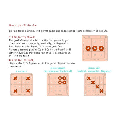 Funvention DIY Tic-Tac-Toe Pocket Travel Game for Kids 4+ Ys