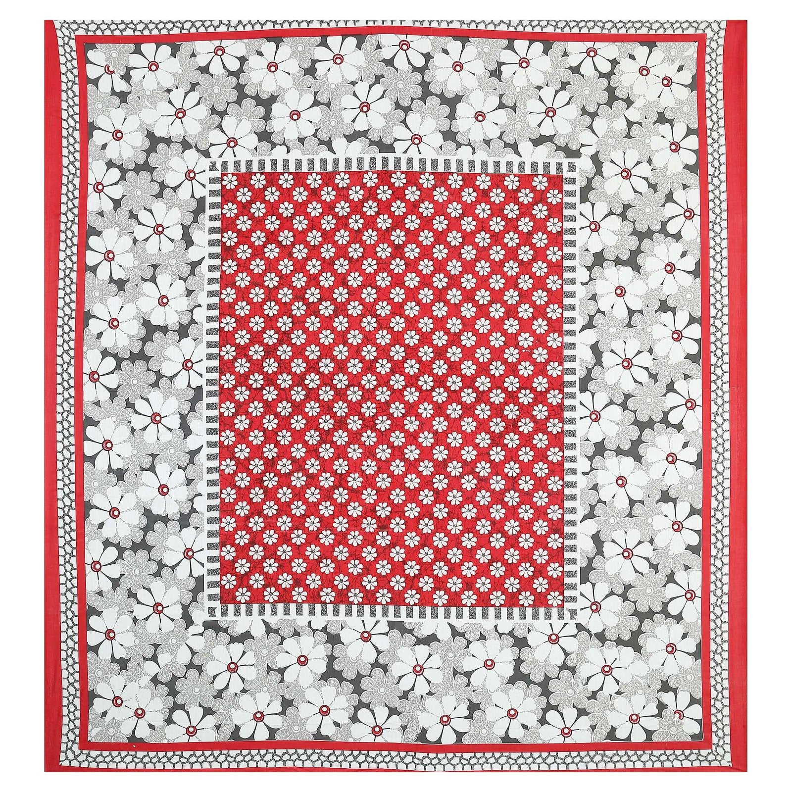100% Pure Cotton Traditional Printed Bedsheet for Double Bed King Size Bedsheet with 2 Pillow Covers