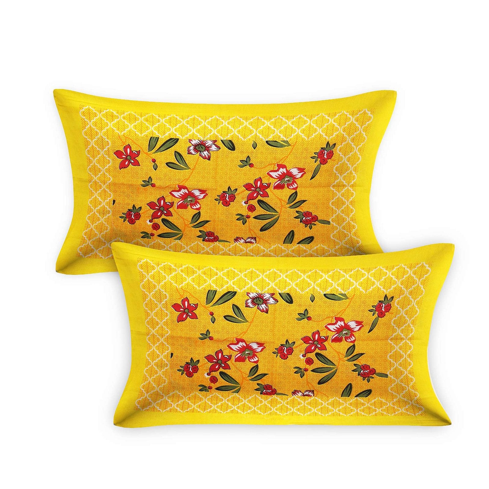 100% Pure Cotton Traditional Printed Bedsheet for Double Bed King Size Bedsheet with 2 Pillow Covers