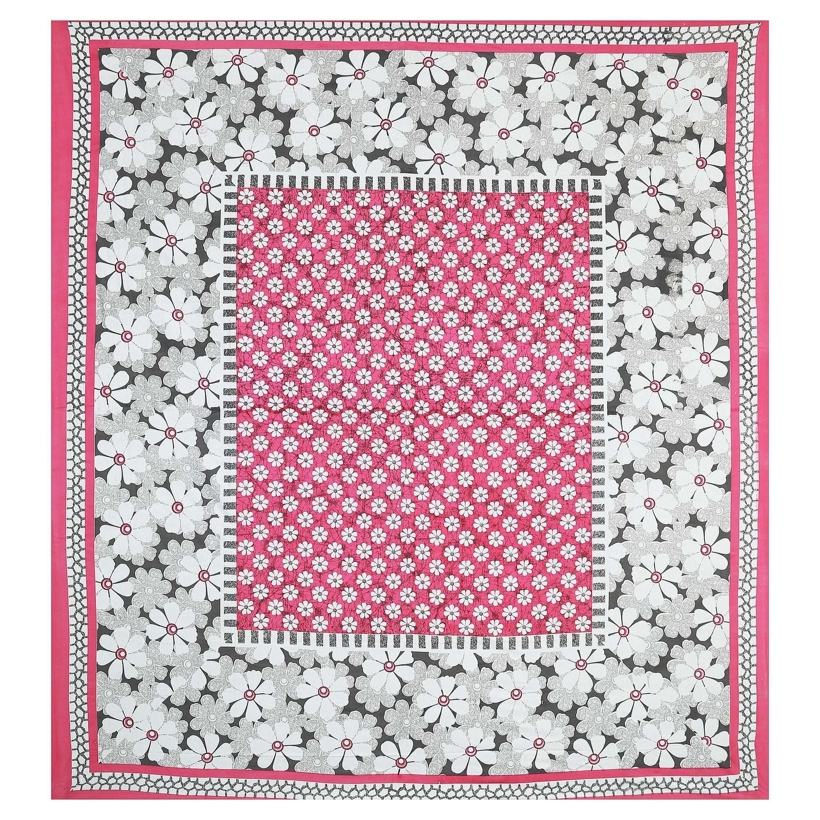 100% Pure Cotton Traditional Printed Bedsheet for Double Bed King Size Bedsheet with 2 Pillow Covers