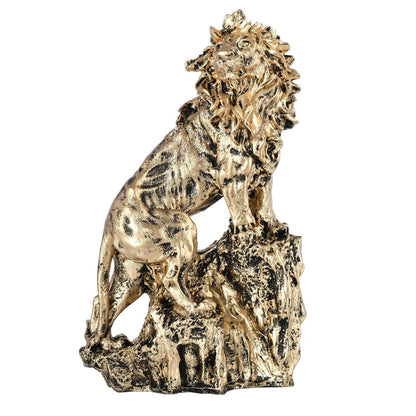 King Lion Black Statue