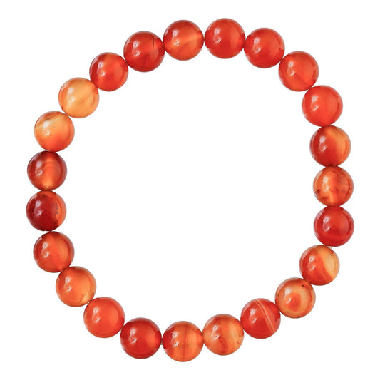 Carnelian Bracelet for Women Men’s Gifts – Protection Healing Crystal Bracelet – 8mm Gemstone Beaded Adjustable
