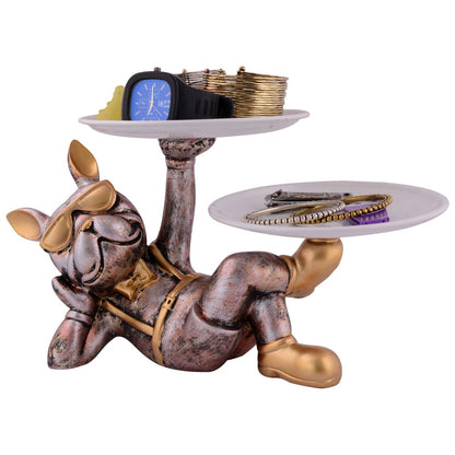 Cool Dog Showpiece with Plate for Home Dcor Item | Kitchen,Bedroom,Office,Dinning Table Decorative Item