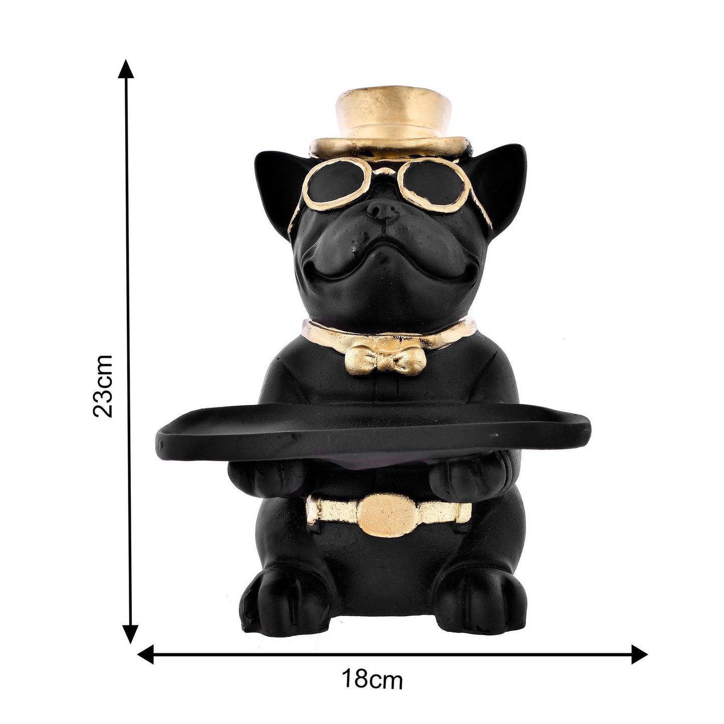 Modern Decor Resin Bulldog Tray Statue