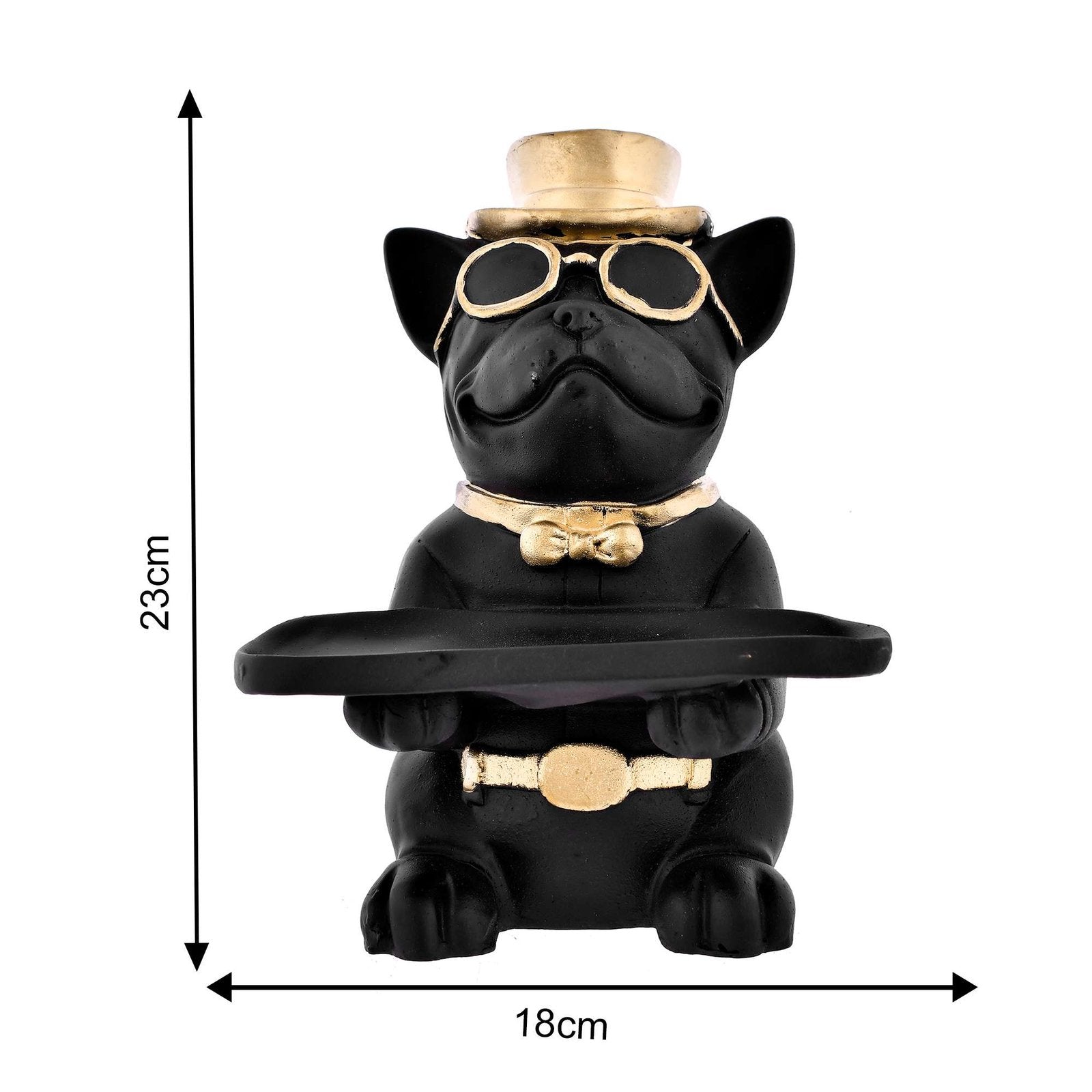 Modern Decor Resin Bulldog Tray Statue