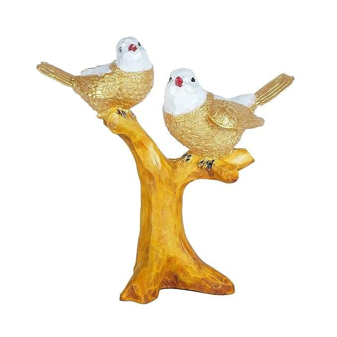 Resin Handcrafted Birds Couple On Tree Showpiece Bird Statue For Home Dcor Living Room Bedroom Table Top Antique Garden Decoration Items
