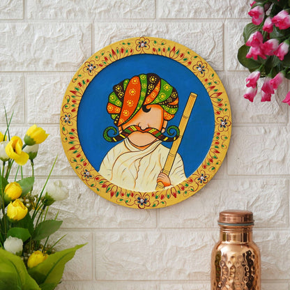 Rajasthani Pichwai Hand-Painted Pichhwai Plate For Home Décor