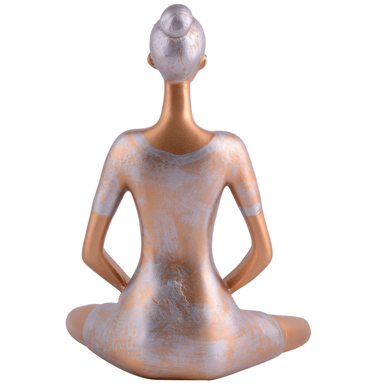 Suitable for home decor Yoga Posture Lady Statue Idol for Home Yoga Statue admirable piece of gift (Golden)