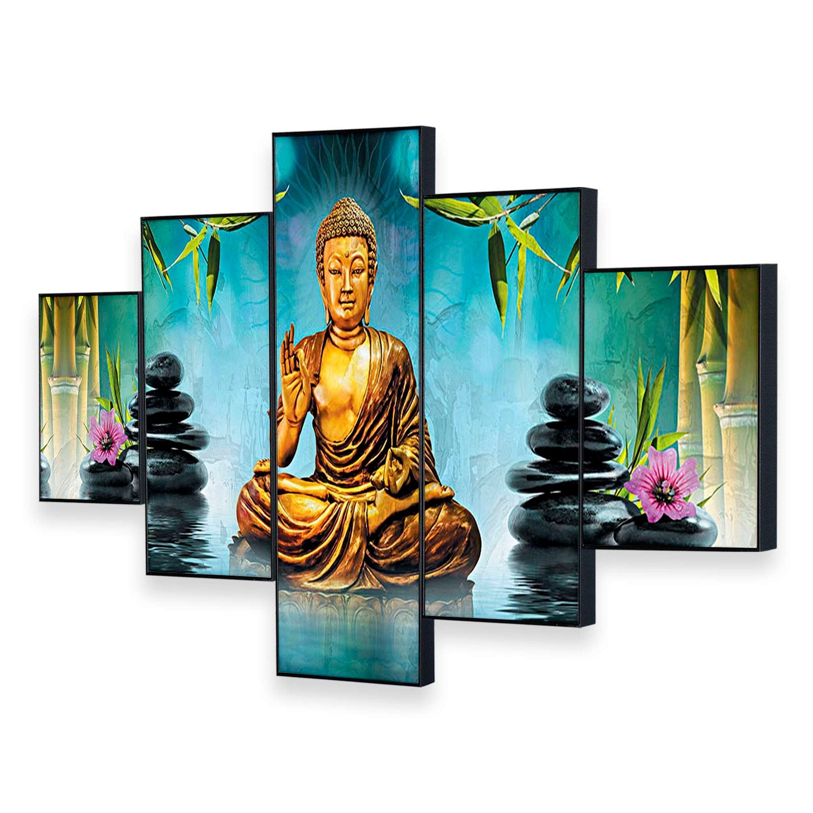Set Of Five Framed Digital Wall Painting
