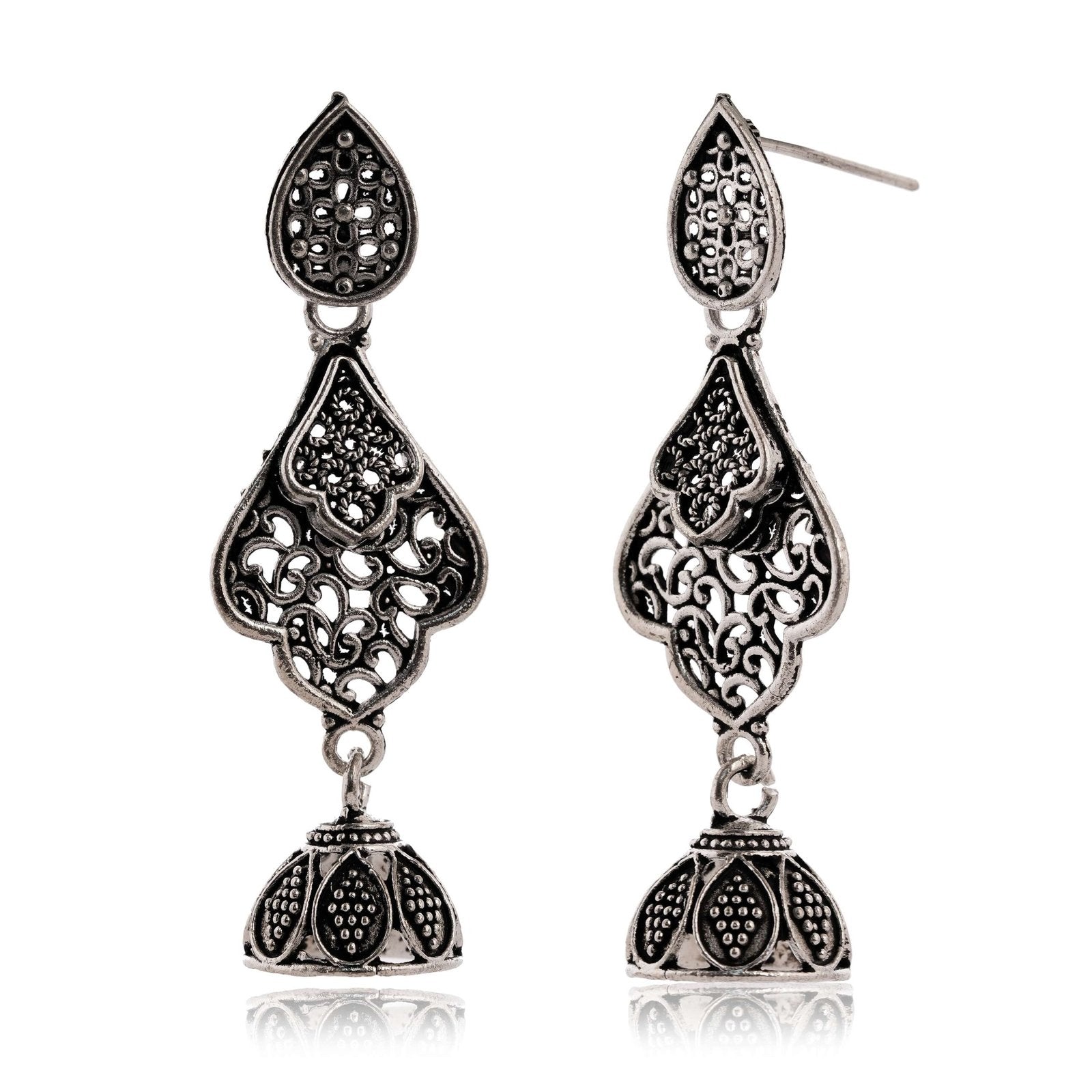 Women’s Indian Bollywood Stylish AZ838-OXidised Earrings Traditional Ethnic Jhumka/Jhumki Earrings for Women – Unique Design -AZ838-OX-ER20